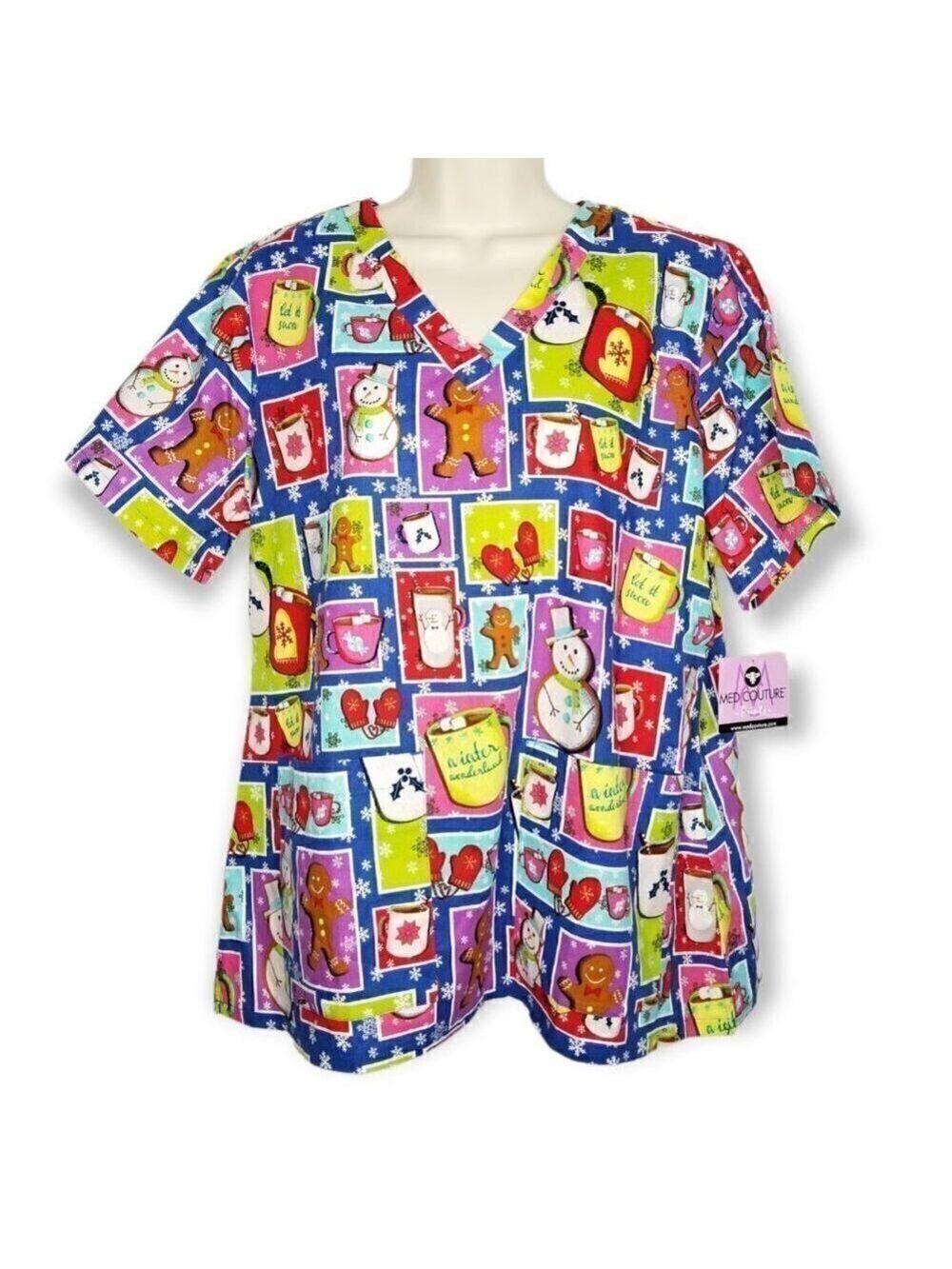 Snowman‎ Gingerbread Scrub Top